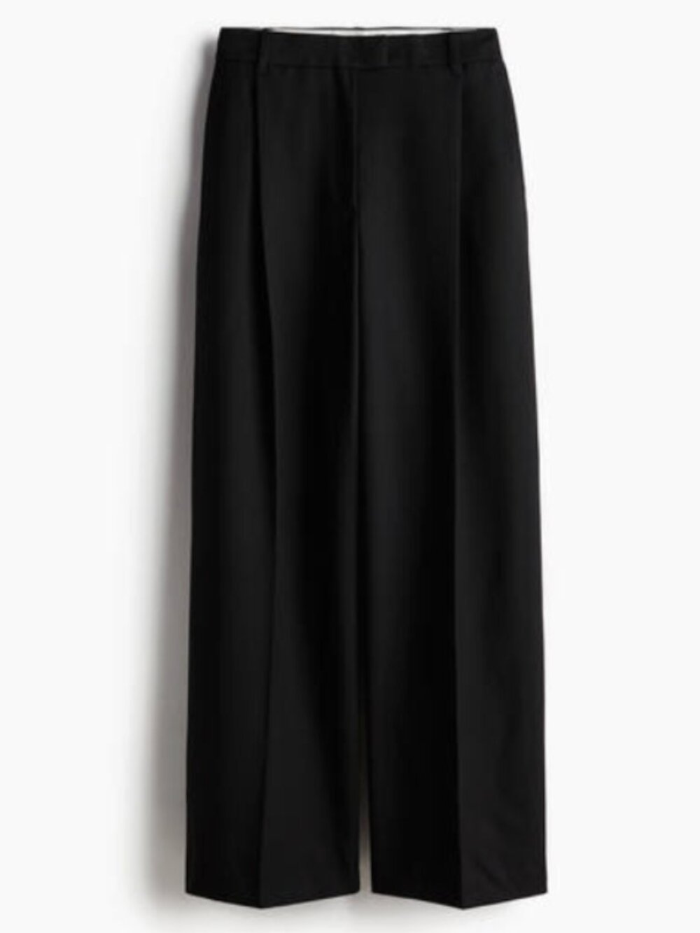 H&M EDITION TAILORED 100% WOOL BLACK WIDE LEG TROUSERS - Size 2